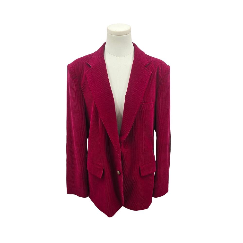 Vintage 70's Glam Retro Studio 54 Disco Era Luxe Astor One‎ Red Corduroy Blazer